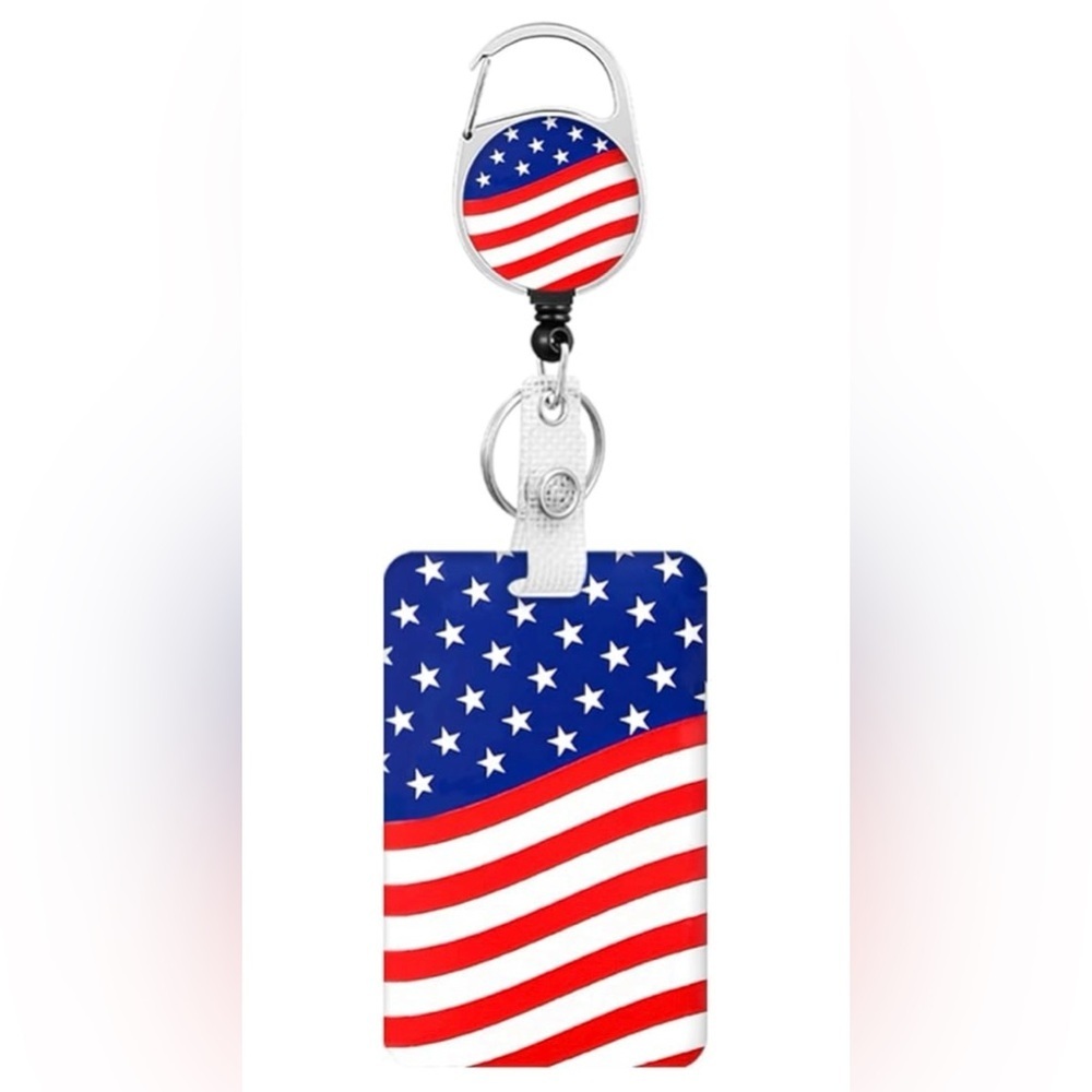 NWT American Flag Patriotic Badge Holder